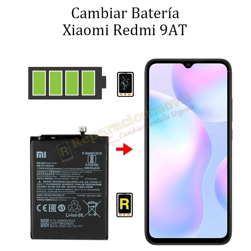 Cambiar Batería Xiaomi Redmi 9AT BN56