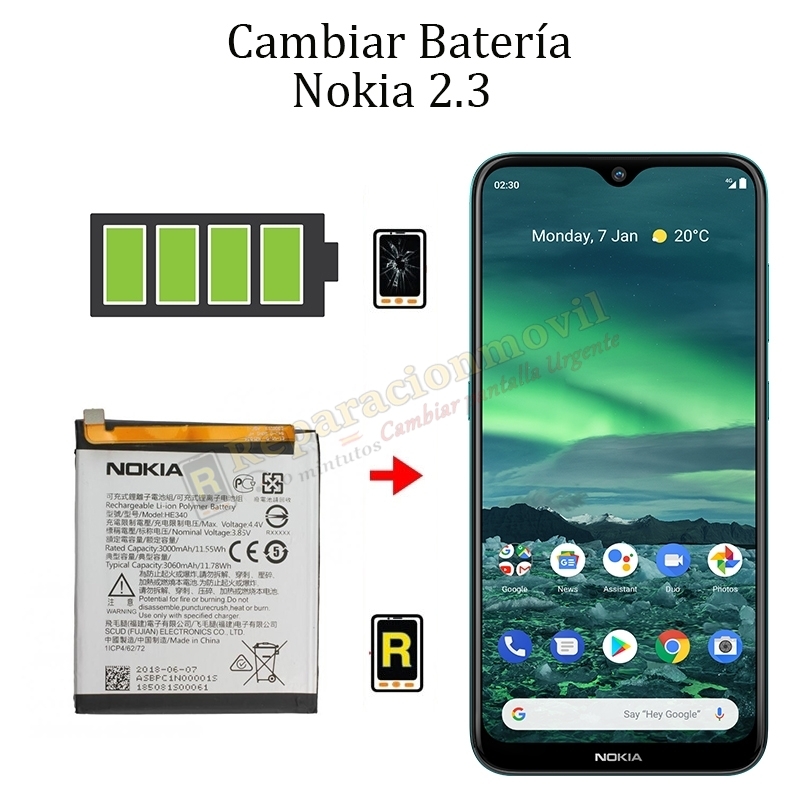 Cambiar Batería Nokia 2,3