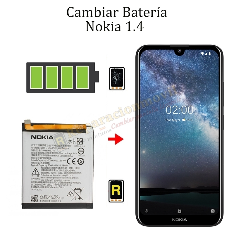 Cambiar Batería Nokia 1,4