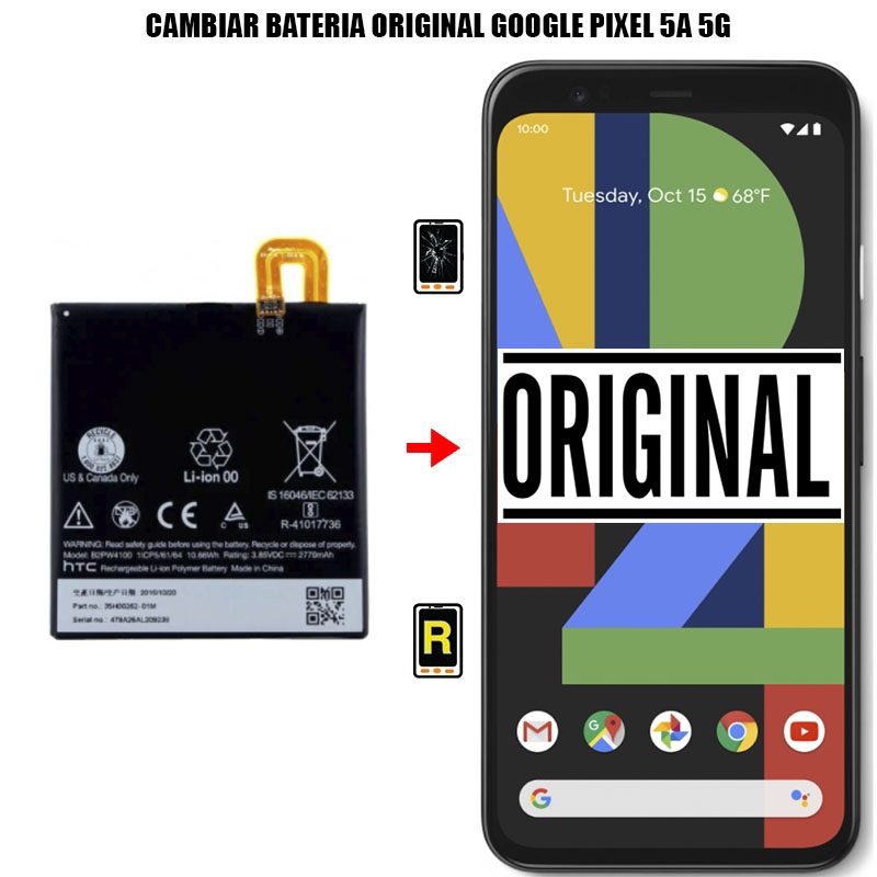 Cambiar Batería Google Pixel 5a 5G Original