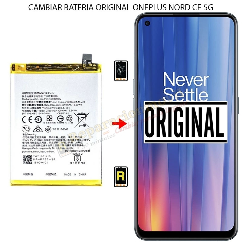 Cambiar Batería Oneplus Nord CE 5G Original