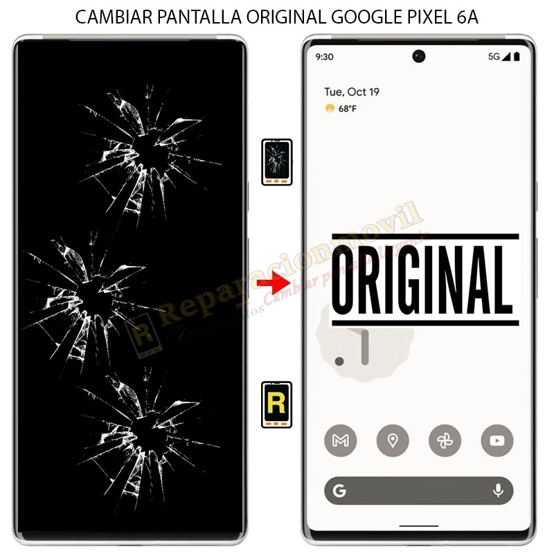 Cambiar Pantalla Google Pixel 6A Original Con Huella Oficial Autorizado