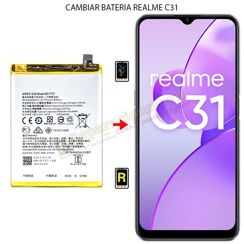 Cambiar Batería Realme C31