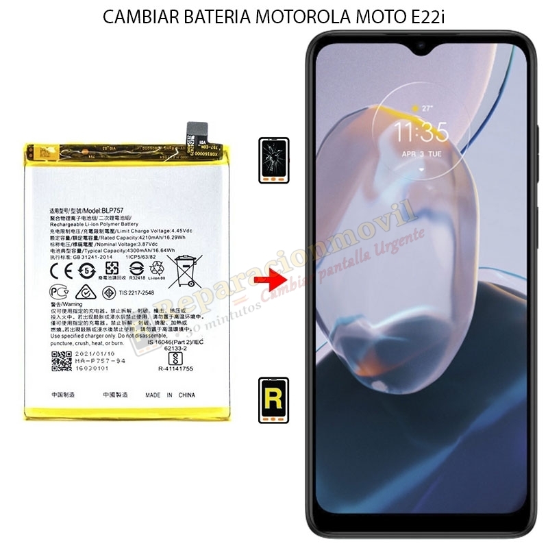 Cambiar Batería Motorola Moto E22i