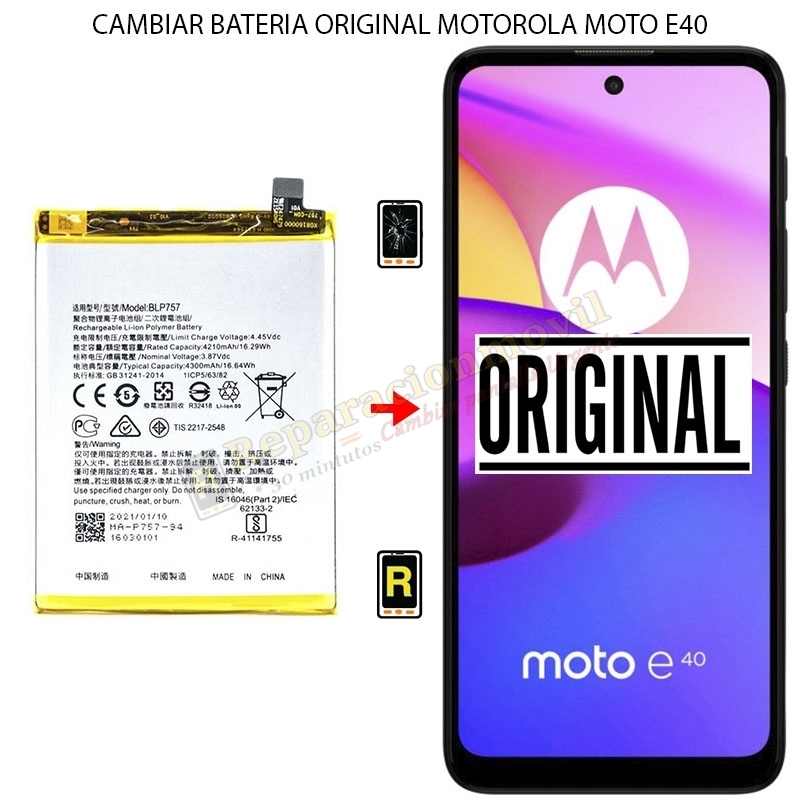 Cambiar Batería Motorola Moto E40 Original