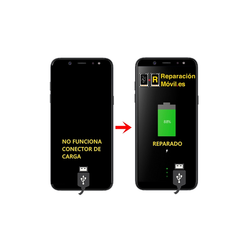 Cambiar Conector de carga Samsung A6 plus (2018) Cambiar Conector de carga Samsung A6 plus (2018)
