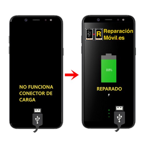 Cambiar Conector de carga Samsung A6 plus