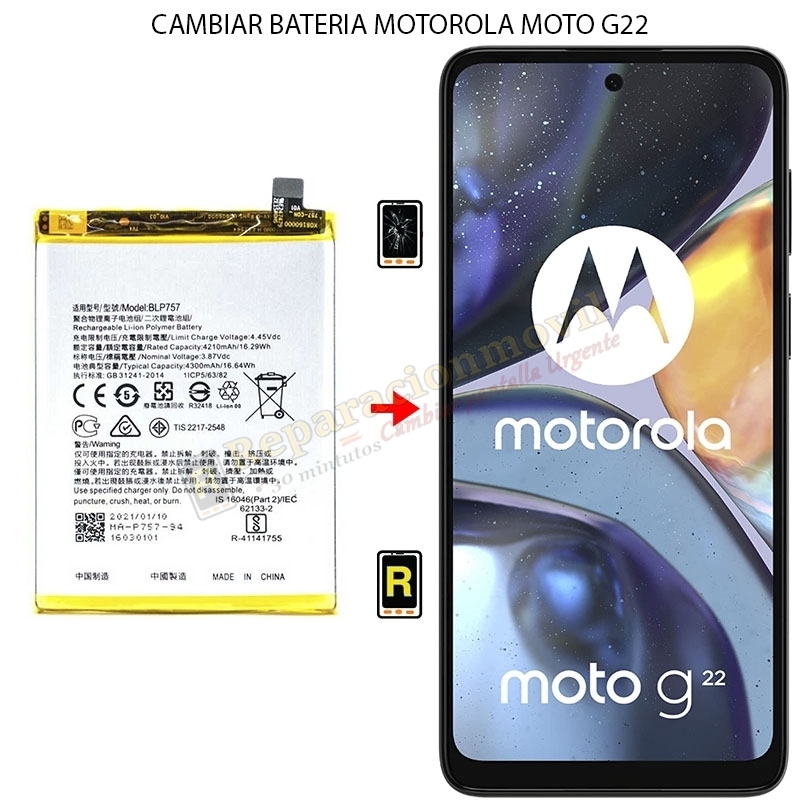 Cambiar Batería Motorola Moto G22