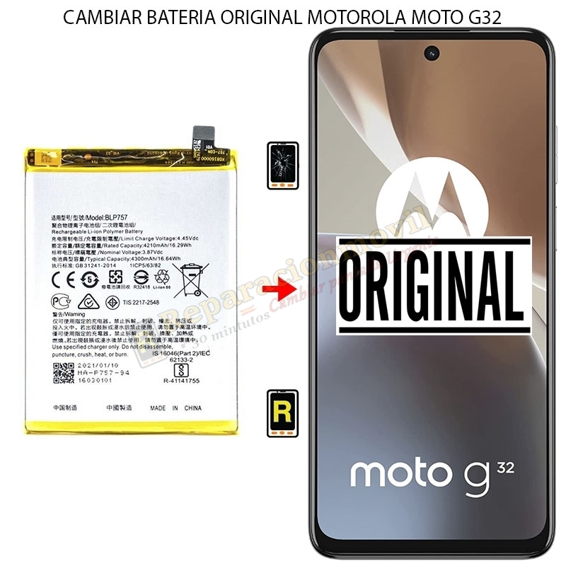 Cambiar Batería Motorola Moto G32 Original