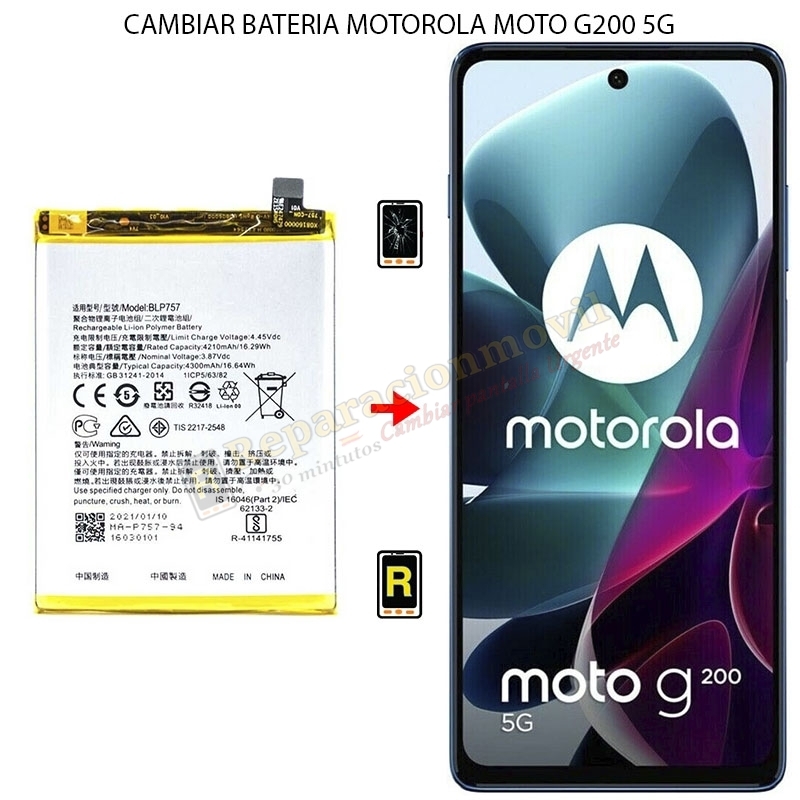 Cambiar Batería Motorola Moto G200 5G