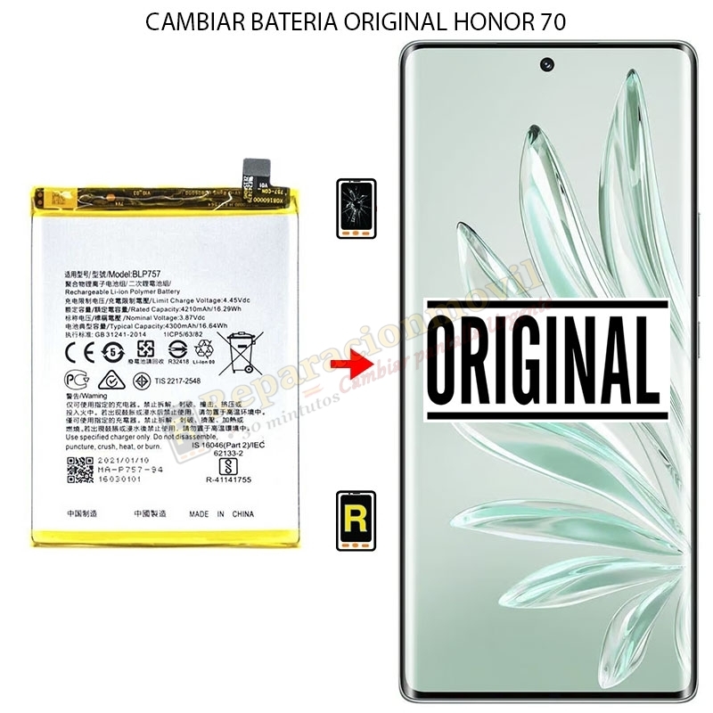 Cambiar Batería Honor 70 5G Original