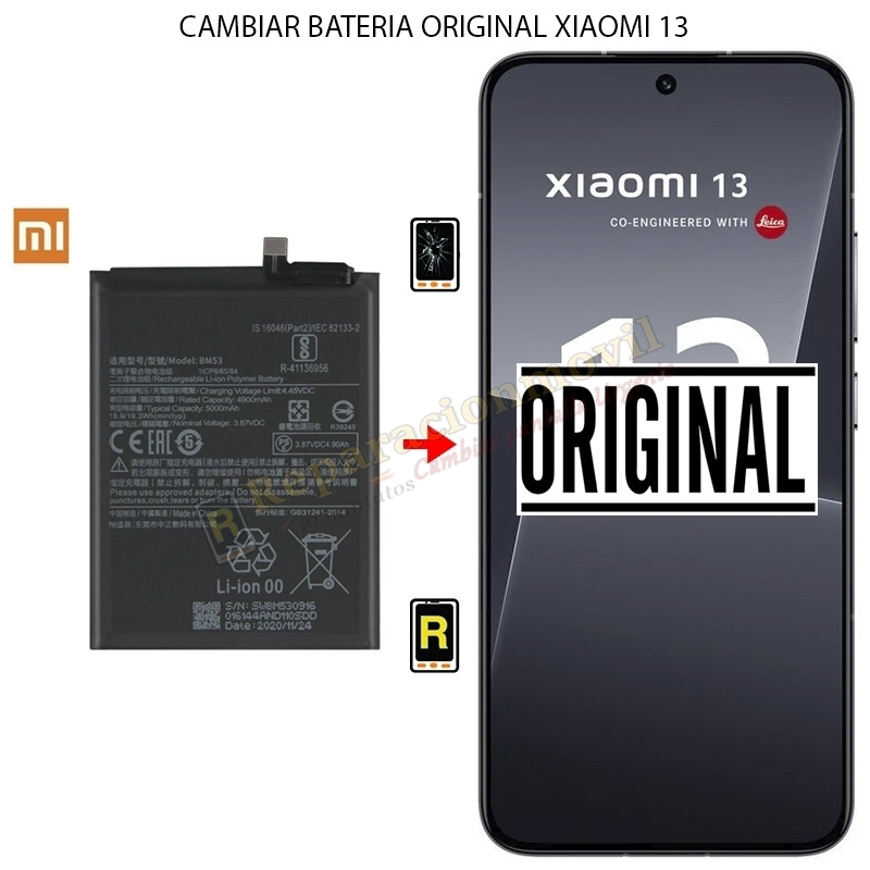 Cambiar Batería Original Xiaomi 13 BP4G Cambiar Batería Original Xiaomi 13 BP4G