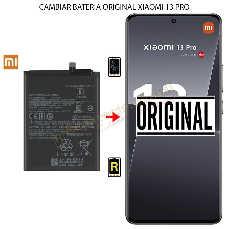 Cambiar Batería Original Xiaomi 13 Pro BP4D Cambiar Batería Original Xiaomi 13 Pro BP4D