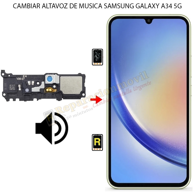 Cambiar Altavoz de Música Samsung Galaxy A34 5G