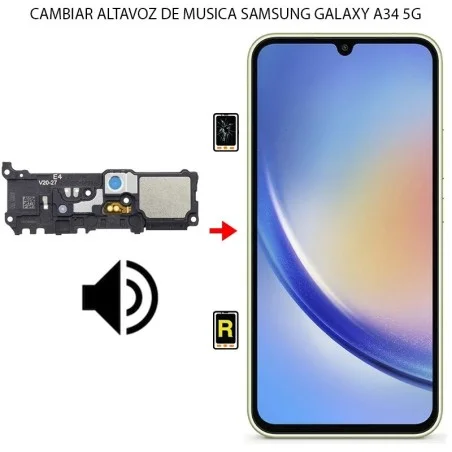 Cambiar Altavoz de Música Samsung Galaxy A34 5G