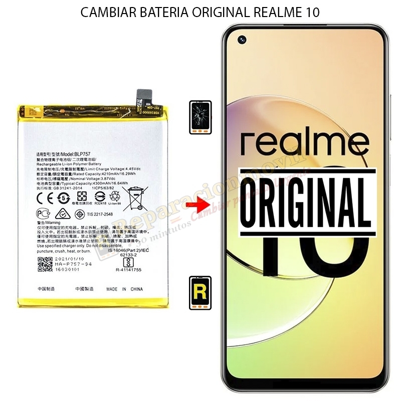 Cambiar Batería Original Realme 10