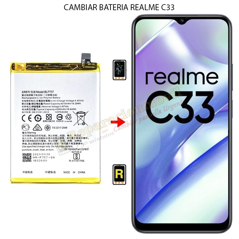Cambiar Batería Realme C33