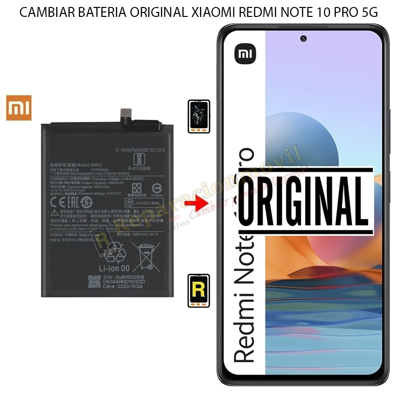 Cambiar Batería Original Xiaomi Redmi Note 10 Pro 5G
