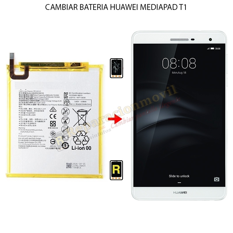 Cambiar Batería Huawei MediaPad T1 7.0 Plus