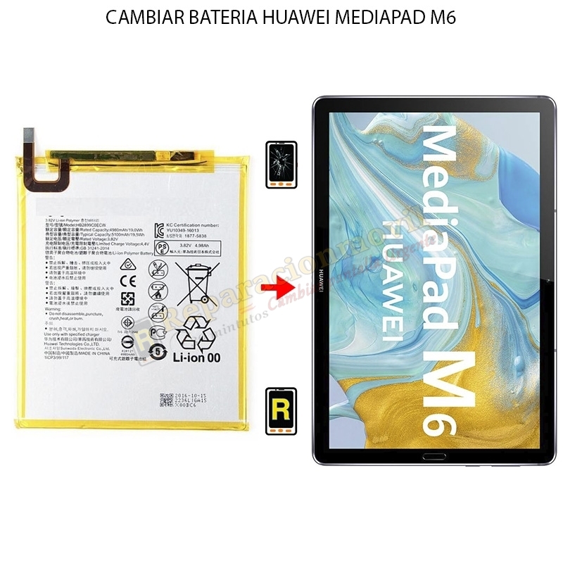 Cambiar Batería Huawei MediaPad M6 8.4