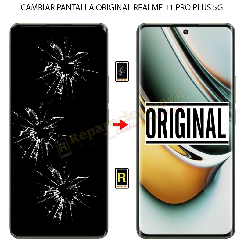 Cambiar Pantalla Original Realme 11 Pro Plus 5G con marco