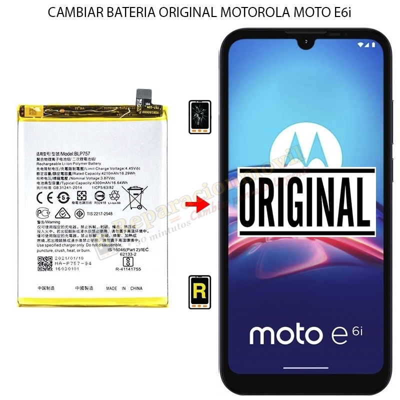 Cambiar Batería Original Motorola Moto E6i