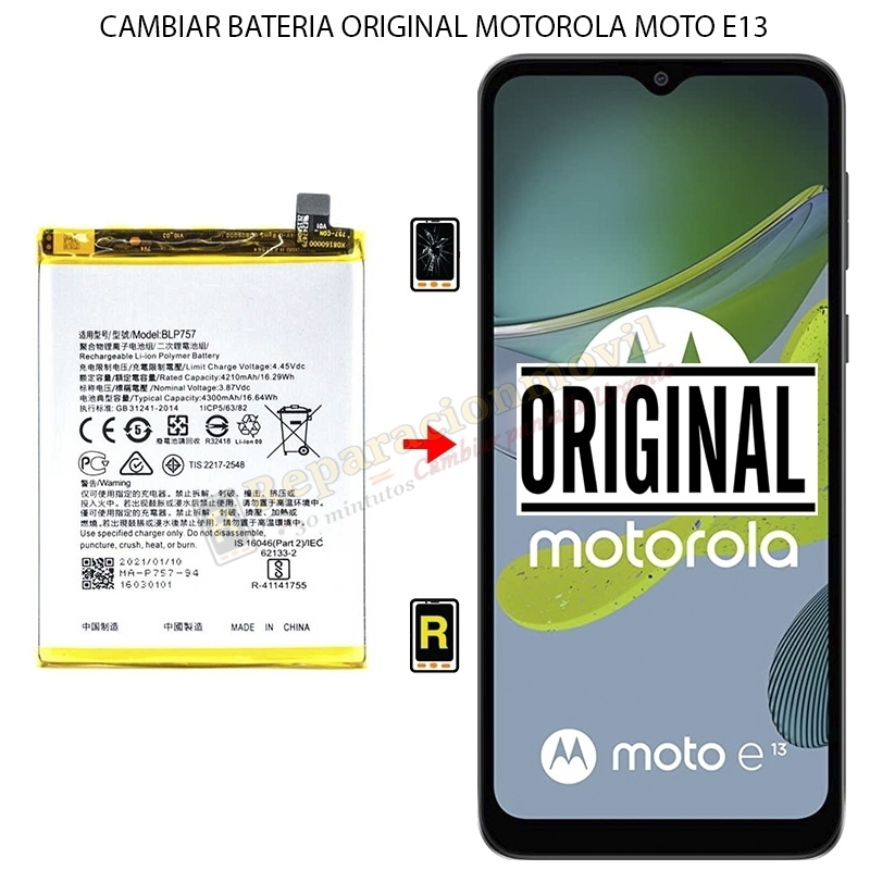 Cambiar Batería Original Motorola Moto E13
