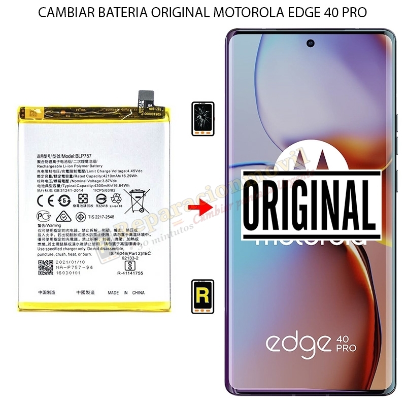 Cambiar Batería Original Motorola Moto Edge 40 Pro
