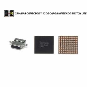 Cambiar Conector y Chip IC Carga Nintendo Switch Lite