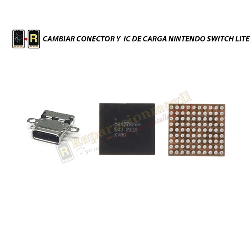 Cambiar Conector y Chip IC Carga Nintendo Switch Lite