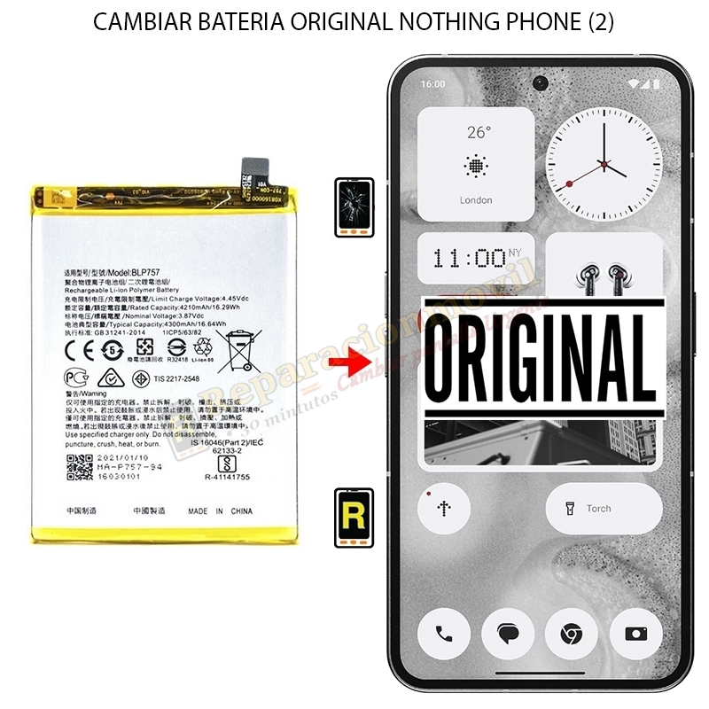 Cambiar Batería Nothing Phone (2) Original