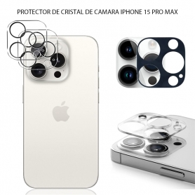 Protector Cristal Cámara Trasera iPhone 15 Pro Max