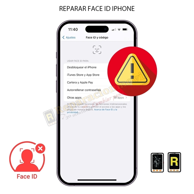 Reparar iPhone 12 Pro Desbloqueo de Face id