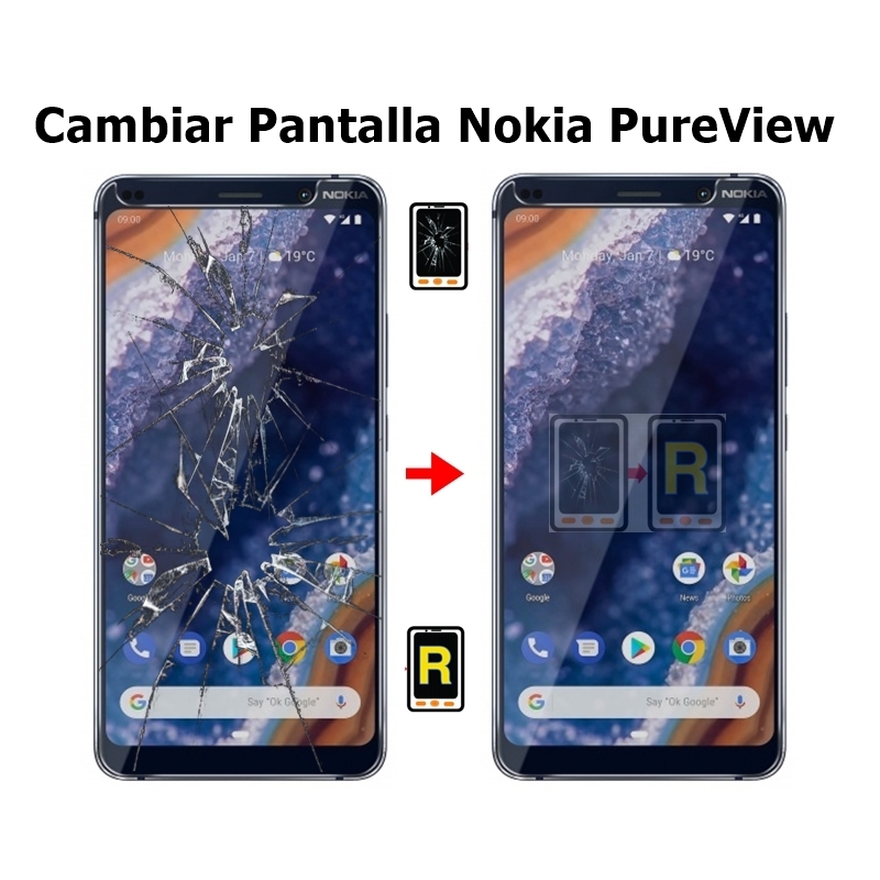 Cambiar Pantallla Nokia 9 PureView