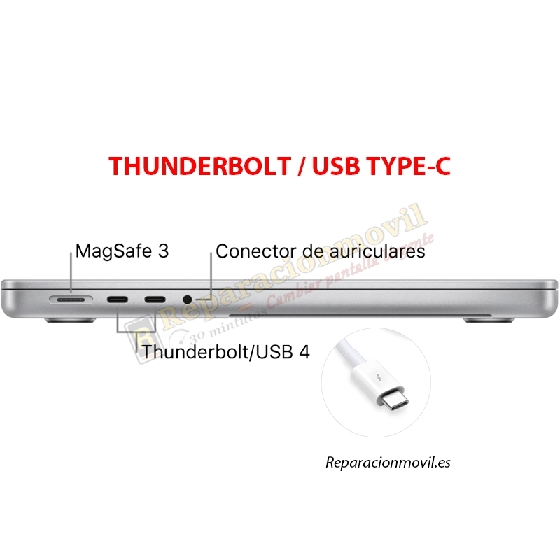 Reparar Puerto Thunderbolt MacBook Pro 16 M3 Max