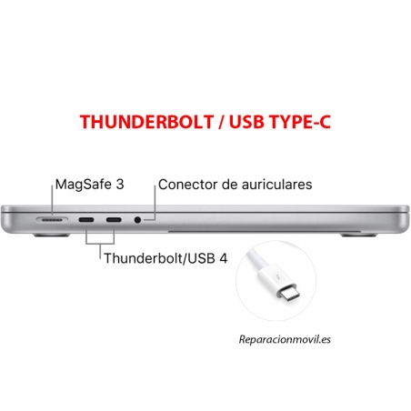 Reparar Puerto Thunderbolt MacBook Pro 16 M3 Pro