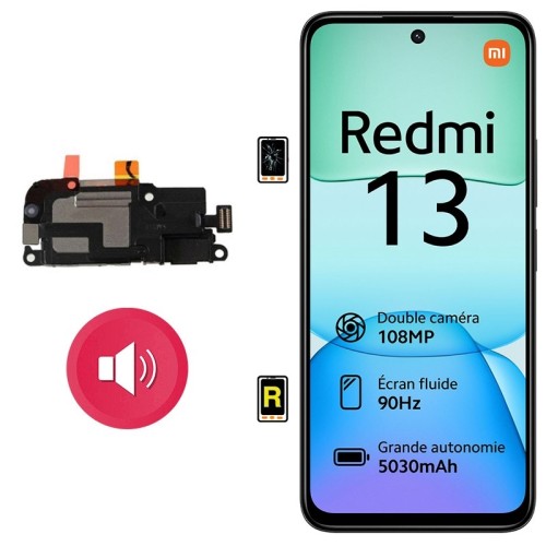 Cambiar Altavoz de Música Xiaomi Redmi 13 5G | Garantía y stock Disponible