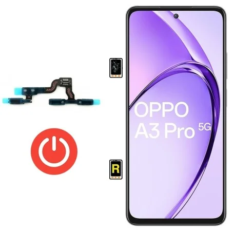 Cambiar Botón de Encendido Oppo A3 Pro | Garantía y Servicio Rápido en Madrid