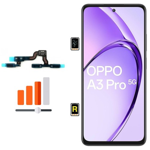 Cambiar Botón de Volumen Oppo A3 Pro | Garantía y stock Disponible