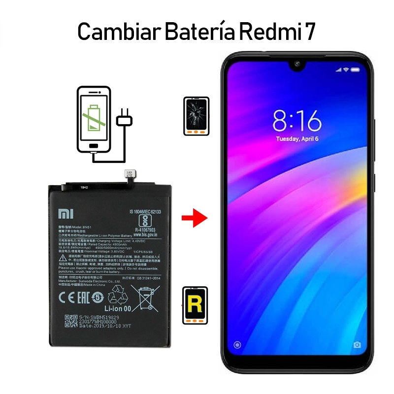 Cambiar Batería Original Redmi 7 BN46 Cambiar Batería Original Redmi 7 BN46