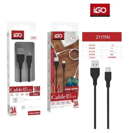 IGO CABLE RÁPIDO TIPO-C USB 3A 1M 21175
