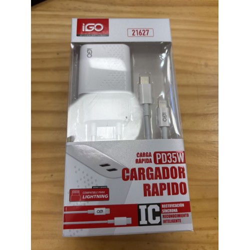 IGO CARGADOR RAPIDO PD35W LIGHTNING TIPO C 21627