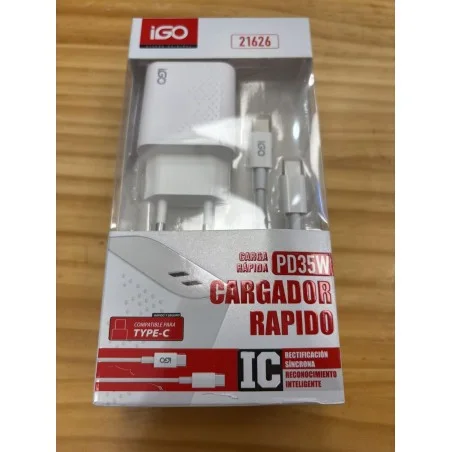 IGO CARGADOR RAPIDO PD35W TIPO C A TIPO C 21626