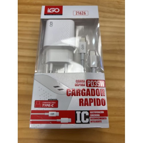 IGO CARGADOR RAPIDO PD35W TIPO C A TIPO C 21626