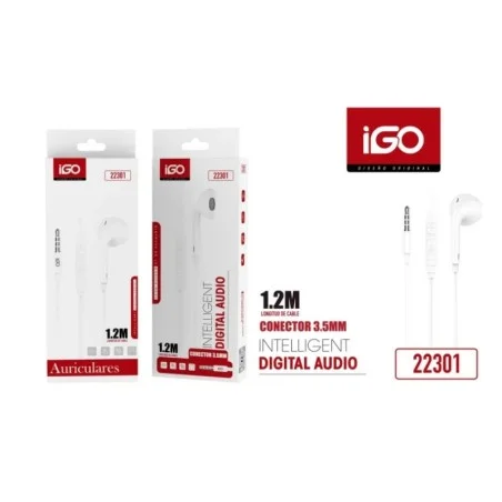 IGO AURICULARES DE 3.5MM 1.2M BLANCO 22301