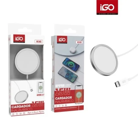 IGO CARGADOR INALAMBRICO IMANTADO 15W WCH05 BLANCO