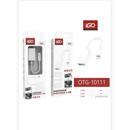 IGO ADAPTADOR USB A LIGHTNING OTG-10111