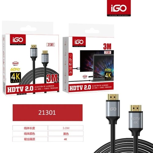 IGO CABLE HDMI-HDMI 60HZ 4K 3M 21301