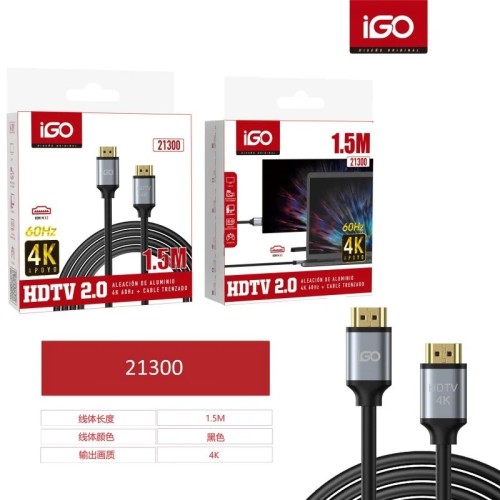 IGO CABLE HDMI-HDMI 60HZ 4K 1.5M