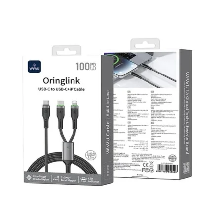WIWU WI-C072 CABLE 2 IN 1 A USB C 1.2M